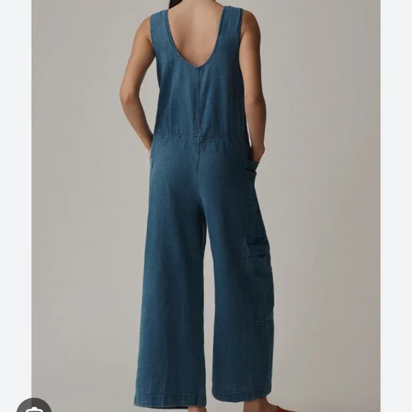 NWT Anthropologie Pilcro Wide-leg Zipfront Overalls In Size XS (Runs Large) - Picture 2 of 9